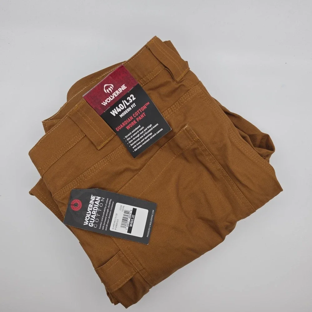 Wolverine Guardian Cargo Pant Mens 40x32 Cedar New Stretch Canvas Cotton‎ Work